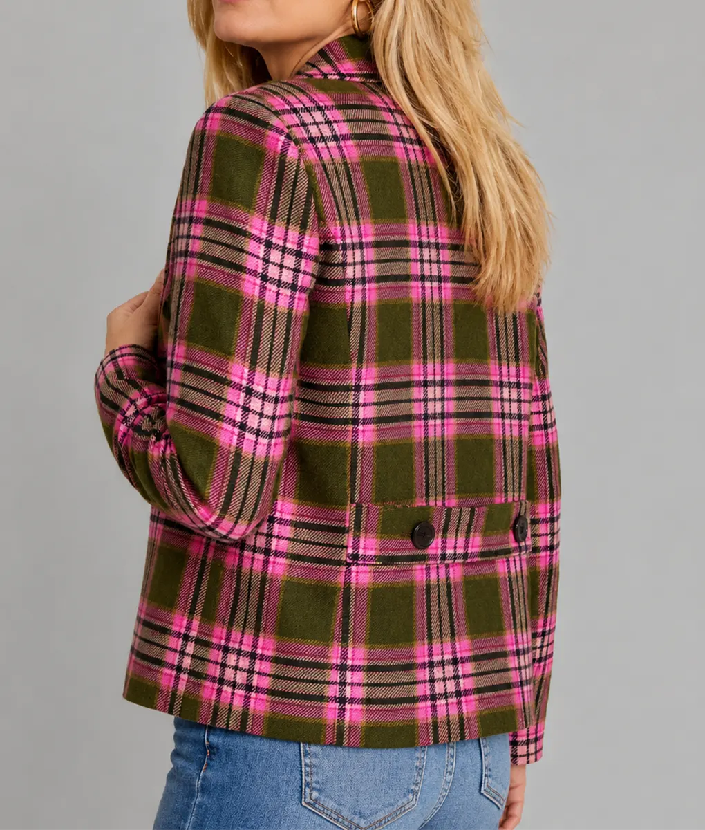 Leanne S02 Kristen Johnston Plaid Blazer - Back