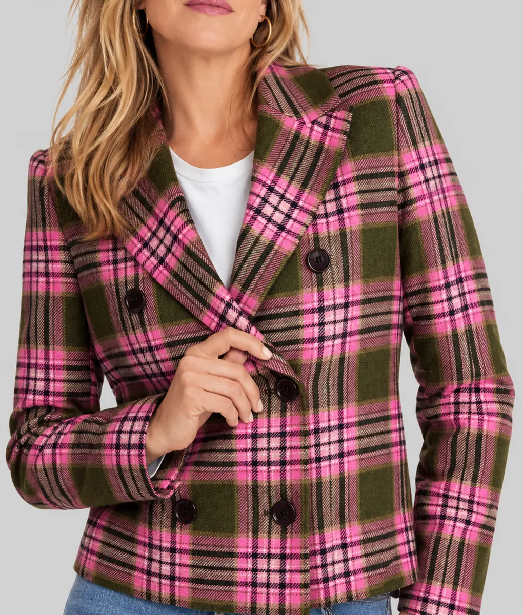 Leanne S02 Kristen Johnston Plaid Blazer - Front