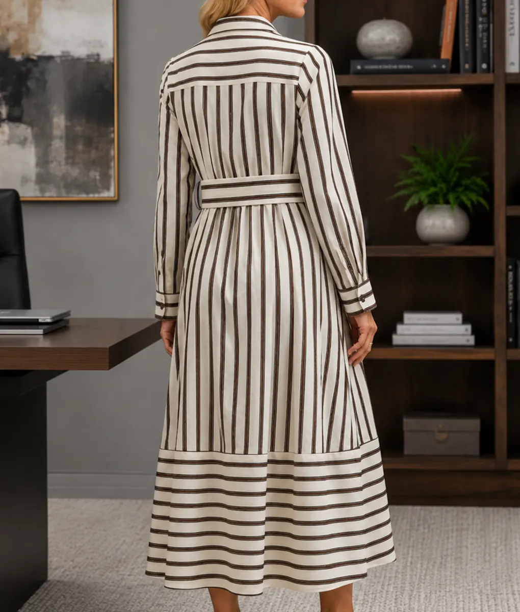 Leanne S02 Leanne Morgan Striped Dress - Back View