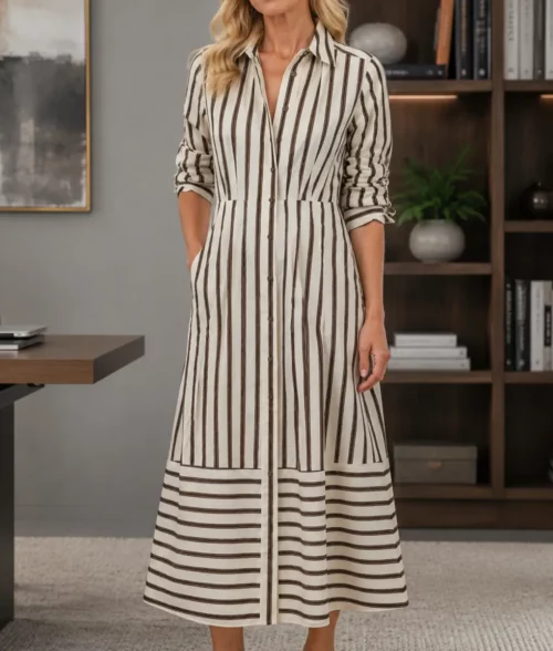 Leanne S02 Leanne Morgan Striped Dress - Front View