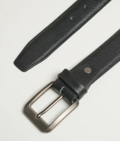 Mens Black Classic Leather Belt