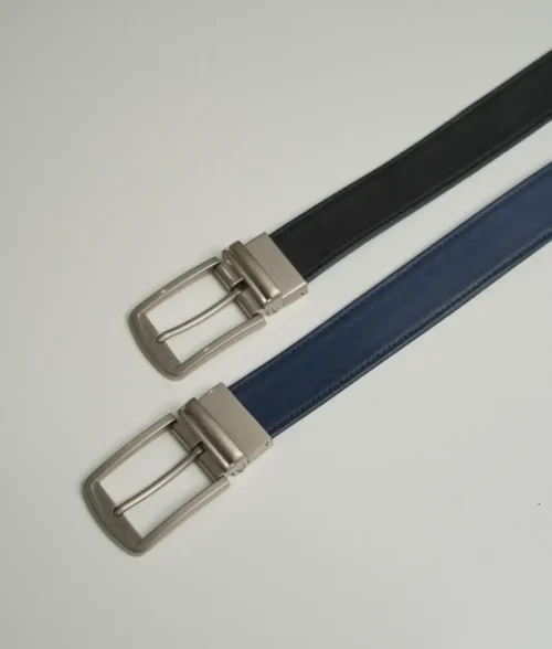Alternative view of Mens Classic Plain Black & Blue Leather Belt