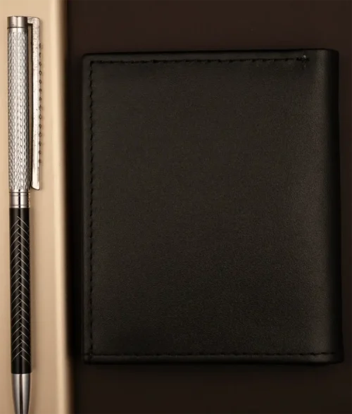 Men&rsquo;s New Modern Black Leather Wallet