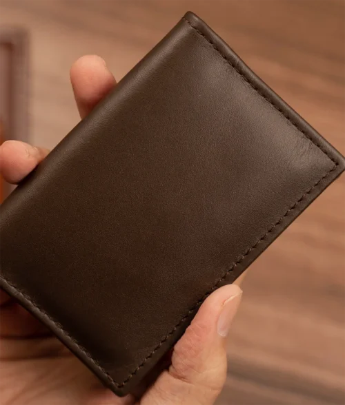 Men&rsquo;s New Modern Dark Brown Leather Wallet