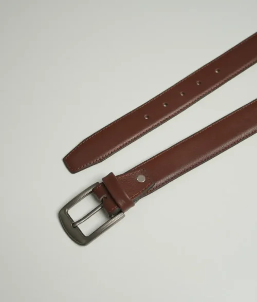 Mens Simple Brown Leather Belt