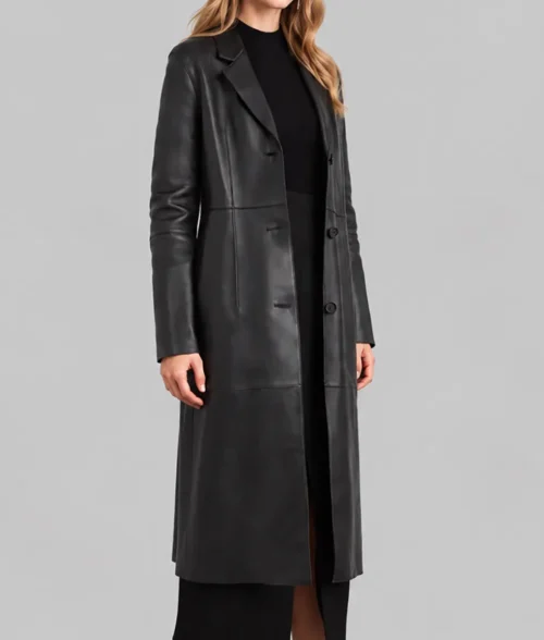 Patient Zero Taylor Black Leather Coat - Image 2
