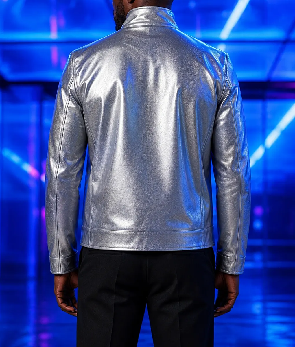 Street Fighter Curtis James Metallic Silver Jacket - Image 6
