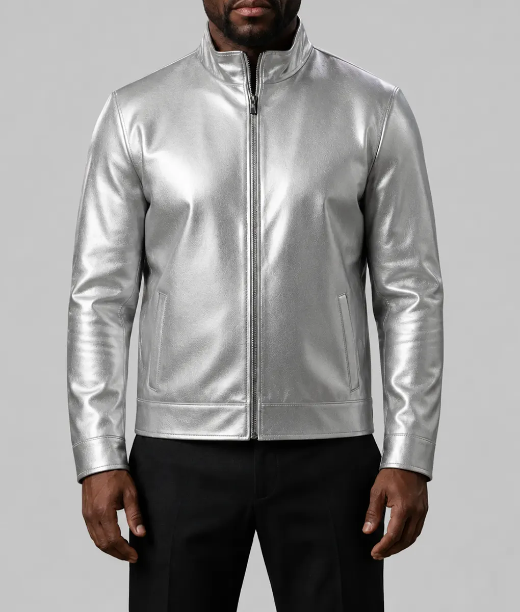 Street Fighter Curtis James Metallic Silver Jacket