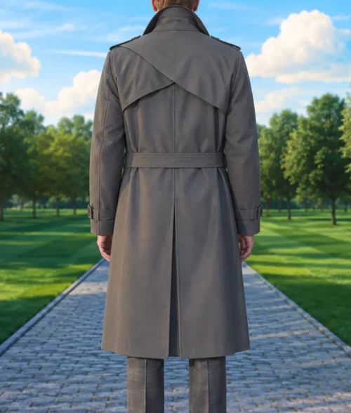 Vision Paul Bettany Grey Trench Coat - Back View