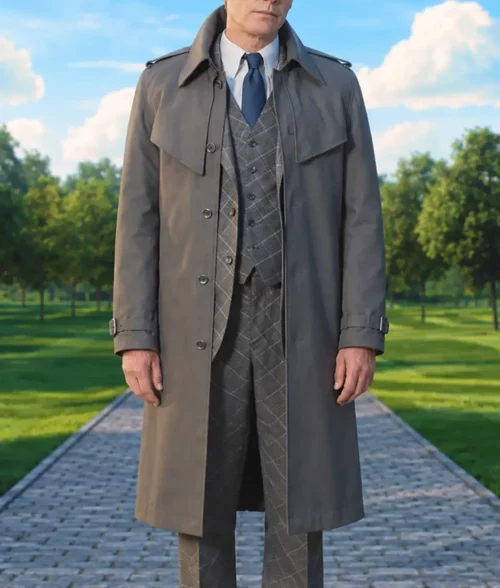 Vision Paul Bettany Grey Trench Coat - Front View