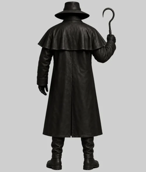 Steampunk Fisherman Cosplay Black Leather Coat - Image 3